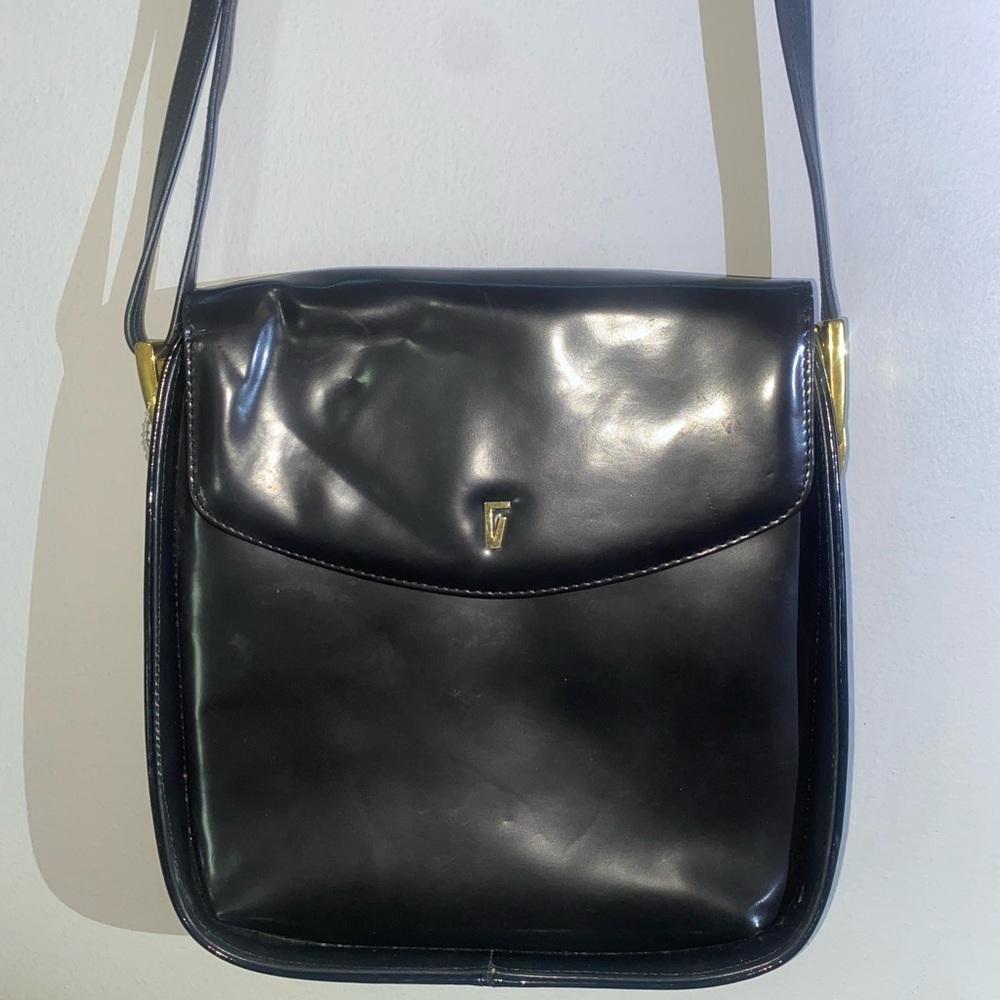 Vintage Franco Visconti Made in Italy 80’s Elegant Black Leather Bag